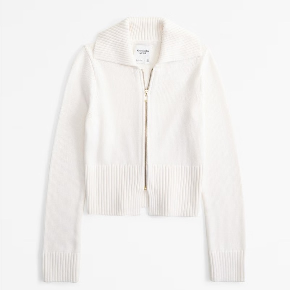 Abercrombie & Fitch Sweaters - Abercrombie - Zip-Up Ribbed Knit Collar Sweater
